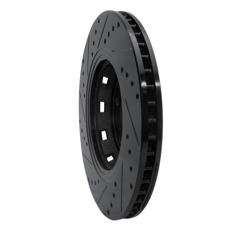 Toyota Venza Brake Rotor (1) - Front Right - R1 Concepts - Drilled & Slotted - Black - `09-`15